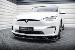 Cup Spoilerlippe Front Ansatz V.2 passend für Tesla Model X Mk1 Facelift schwarz Hochglanz
