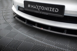 Cup Spoilerlippe Front Ansatz V.2 passend für Tesla Model X Mk1 Facelift schwarz Hochglanz