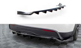 Mittlerer Cup Diffusor Heck Ansatz DTM Look für Tesla Model X Mk1 Facelift schwarz Hochglanz