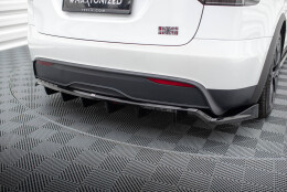 Mittlerer Cup Diffusor Heck Ansatz DTM Look passend für Tesla Model X Mk1 Facelift schwarz Hochglanz