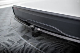 Mittlerer Cup Diffusor Heck Ansatz DTM Look passend für Tesla Model X Mk1 Facelift schwarz Hochglanz
