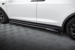 Seitenschweller Ansatz Cup Leisten für Tesla Model X Mk1 Facelift schwarz Hochglanz