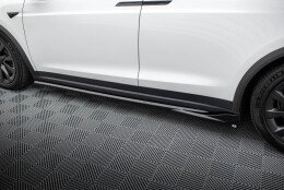 Seitenschweller Ansatz Cup Leisten passend für Tesla Model X Mk1 Facelift schwarz Hochglanz