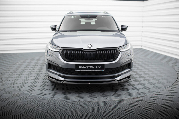 Street+ Spoilerlippe Front Ansatz V.1 passend für Skoda Kodiaq Sportline Mk1 FL schwarz Hochglanz