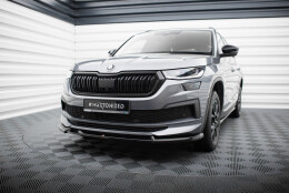 Cup Spoilerlippe Front Ansatz V.1 passend für Skoda Kodiaq Sportline Mk1 Facelift schwarz Hochglanz