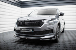 Cup Spoilerlippe Front Ansatz V.2 für Skoda Kodiaq Sportline Mk1 FL schwarz Hochglanz