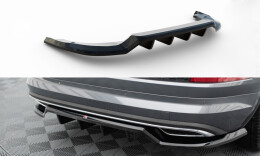 Mittlerer Cup Diffusor Heck Ansatz DTM Look passend für Skoda Kodiaq Sportline Mk1 / Mk1 Facelift schwarz Hochglanz