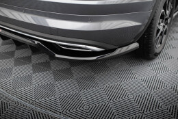 Mittlerer Cup Diffusor Heck Ansatz DTM Look passend für Skoda Kodiaq Sportline Mk1 / Mk1 Facelift schwarz Hochglanz