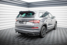 Mittlerer Cup Diffusor Heck Ansatz DTM Look passend für Skoda Kodiaq Sportline Mk1 / Mk1 Facelift schwarz Hochglanz