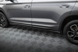 Seitenschweller Ansatz Cup Leisten passend für Skoda Kodiaq Sportline Mk1 Facelift schwarz Hochglanz