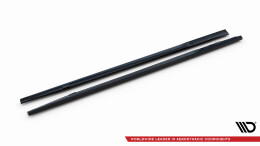 Seitenschweller Ansatz Cup Leisten passend für Porsche Taycan Turbo S Mk1 schwarz Hochglanz