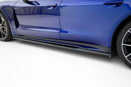 Street+ Seitenschweller Leisten passend für Porsche Taycan Turbo S Mk1 schwarz Hochglanz