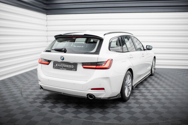 Mittlerer Cup Diffusor Heck Ansatz passend für BMW 3er Limousine / Touring G20 / G21 Facelift schwarz Hochglanz
