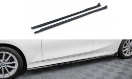 Seitenschweller Ansatz Cup Leisten für BMW 3er Limousine / Touring G20 / G21 Facelift schwarz Hochglanz