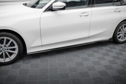 Seitenschweller Ansatz Cup Leisten passend für BMW 3er Limousine / Touring G20 / G21 Facelift schwarz Hochglanz