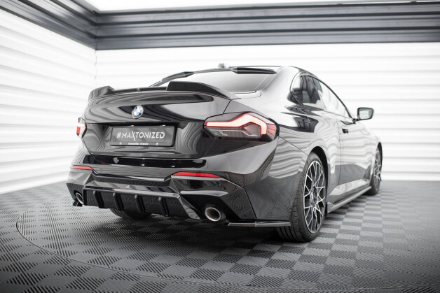 Heck Ansatz Flaps Diffusor V.3 passend für BMW 2 G42 schwarz Hochglanz