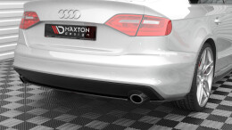 Mittlerer Cup Diffusor Heck Ansatz passend für Audi A4 S-Line B8 Facelift schwarz Hochglanz