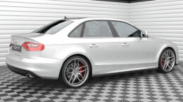 Mittlerer Cup Diffusor Heck Ansatz passend für Audi A4 S-Line B8 Facelift schwarz Hochglanz