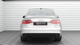 Mittlerer Cup Diffusor Heck Ansatz passend für Audi A4 S-Line B8 Facelift schwarz Hochglanz