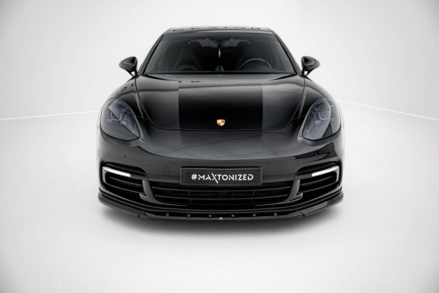 Street+ Spoilerlippe Front Ansatz V.1 passend für Porsche Panamera E-Hybrid / Panamera 4S 971 schwarz Hochglanz