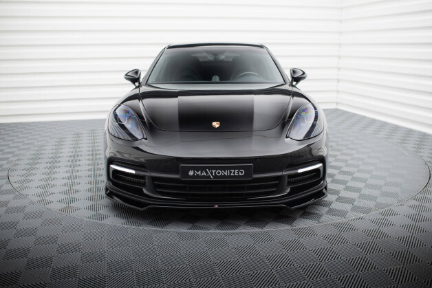 Cup Spoilerlippe Front Ansatz V.2 passend für Porsche Panamera E-Hybrid / Panamera 4S 971 schwarz Hochglanz