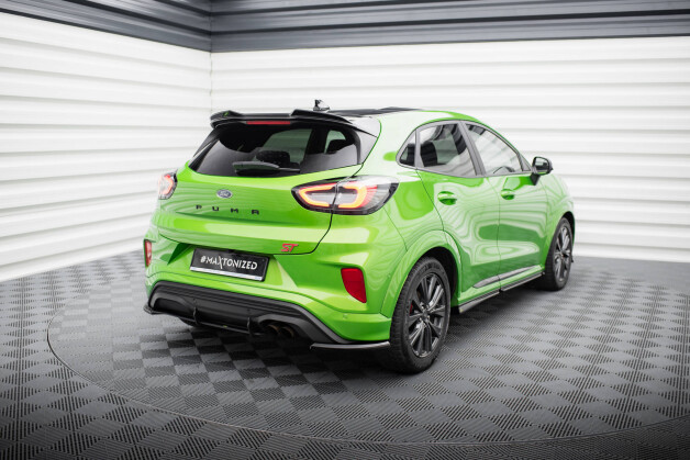 Heck Ansatz Flaps Diffusor passend für Ford Puma ST Mk1 schwarz Hochglanz