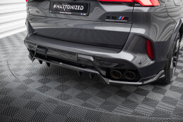 Mittlerer Cup Diffusor Heck Ansatz DTM Look passend für BMW X5 M F95 Facelift schwarz Hochglanz