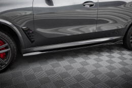 Seitenschweller Ansatz Cup Leisten passend für BMW X5 M F95 Facelift schwarz Hochglanz