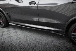 Seitenschweller Ansatz Cup Leisten passend für BMW X5 M F95 Facelift schwarz Hochglanz