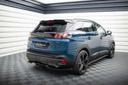 Mittlerer Cup Diffusor Heck Ansatz DTM Look passend für Peugeot 3008 GT-Line Mk2 Facelift schwarz Hochglanz