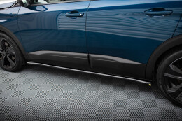Seitenschweller Ansatz Cup Leisten für Peugeot 3008 GT-Line Mk2 Facelift schwarz Hochglanz