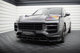Street+ Spoilerlippe Front Ansatz passend für Porsche Cayenne SUV / Coupe Mk3 FL schwarz Hochglanz