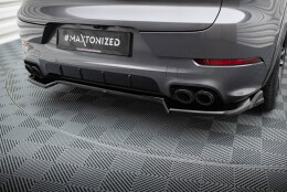 Mittlerer Cup Diffusor Heck Ansatz passend für Porsche Cayenne SUV / Coupe Mk3 Facelift schwarz Hochglanz