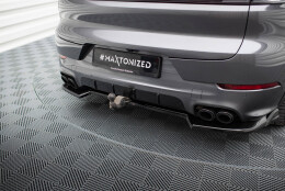 Mittlerer Cup Diffusor Heck Ansatz passend für Porsche Cayenne SUV / Coupe Mk3 Facelift schwarz Hochglanz