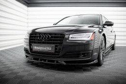 Cup Spoilerlippe Front Ansatz passend für Audi A8 D4 Facelift schwarz Hochglanz