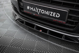 Cup Spoilerlippe Front Ansatz passend für Audi A8 D4 Facelift schwarz Hochglanz