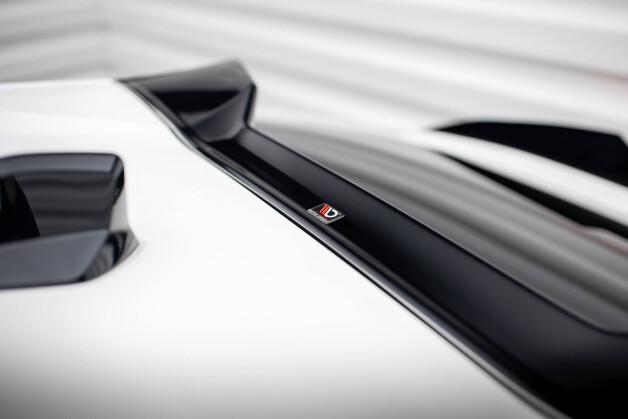 Oberer Heck Spoiler Aufsatz Abrisskante 3D passend für Peugeot 408 Mk1 schwarz Hochglanz