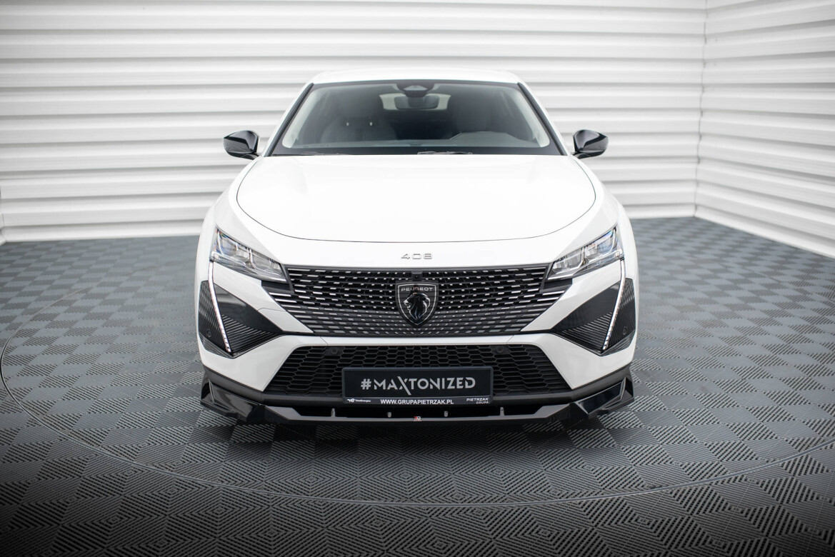 Cup Spoilerlippe Front Ansatz für Peugeot 408 Mk1 schwarz Hochglanz ...