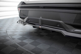 Mittlerer Cup Diffusor Heck Ansatz DTM Look passend für Peugeot 408 Mk1 schwarz Hochglanz