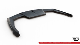 Mittlerer Cup Diffusor Heck Ansatz DTM Look passend für Peugeot 408 Mk1 schwarz Hochglanz