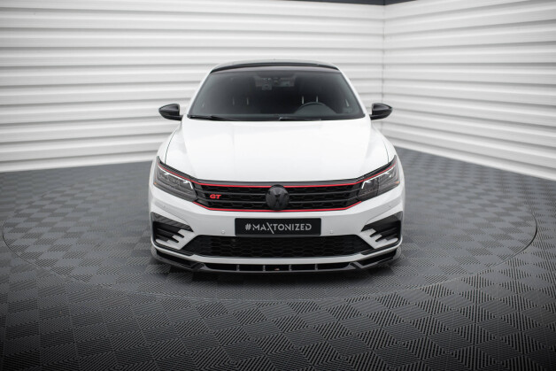 Cup Spoilerlippe Front Ansatz V.1 passend für VW Passat GT B8 Facelift USA schwarz Hochglanz