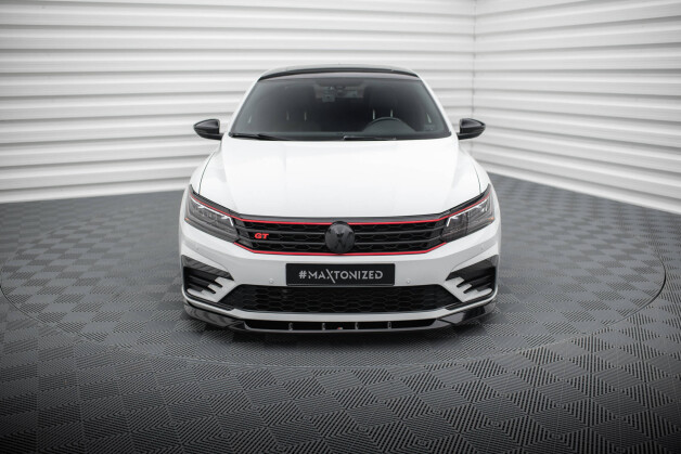 Cup Spoilerlippe Front Ansatz V.2 passend für VW Passat GT B8 Facelift USA schwarz Hochglanz