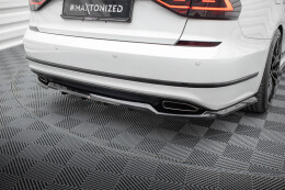 Mittlerer Cup Diffusor Heck Ansatz DTM Look für VW Passat GT B8 FL USA schwarz Hochglanz