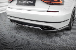 Mittlerer Cup Diffusor Heck Ansatz DTM Look passend für VW Passat GT B8 Facelift USA schwarz Hochglanz