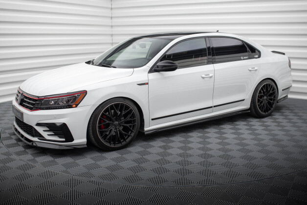 Seitenschweller Ansatz Cup Leisten passend für VW Passat GT B8 Facelift USA schwarz Hochglanz