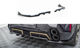 Mittlerer Cup Diffusor Heck Ansatz DTM Look passend für BMW XM G09 schwarz Hochglanz