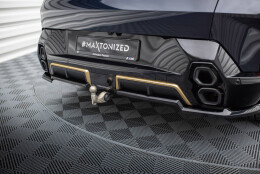 Mittlerer Cup Diffusor Heck Ansatz DTM Look passend für BMW XM G09 schwarz Hochglanz