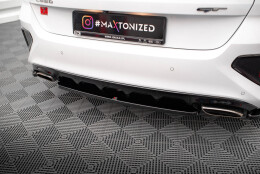 Mittlerer Cup Diffusor Heck Ansatz passend für Kia Ceed GT Mk3 schwarz Hochglanz