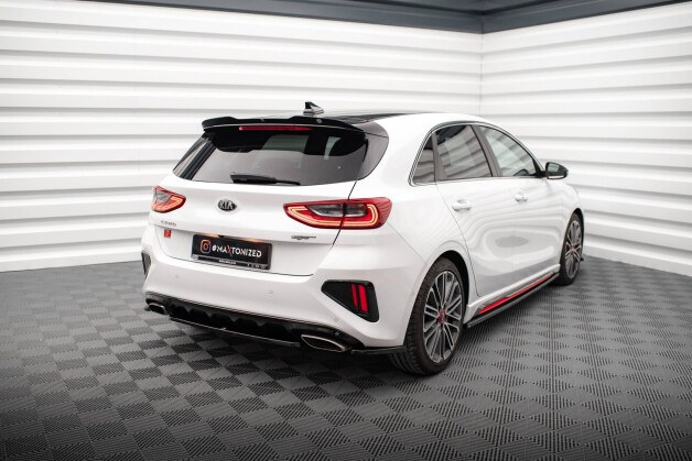 Heck Ansatz Flaps Diffusor passend für Kia Ceed GT Mk3 schwarz Hochglanz