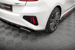 Heck Ansatz Flaps Diffusor passend für Kia Ceed GT Mk3 schwarz Hochglanz